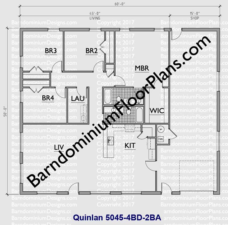 Quinlan 5045 4 Bed 2 Bath Barndominium